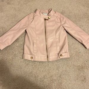 Max studio kids pink leather jacket